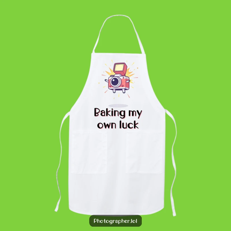 Funny Leaping Icon Apron: Creative Photography Humor Wear for Shutterbugs