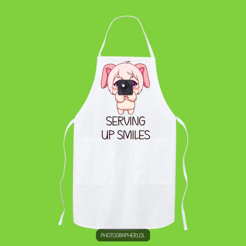Funny Photographer Apron: Big Smile Photo Wear, Cheerful Studio Gift