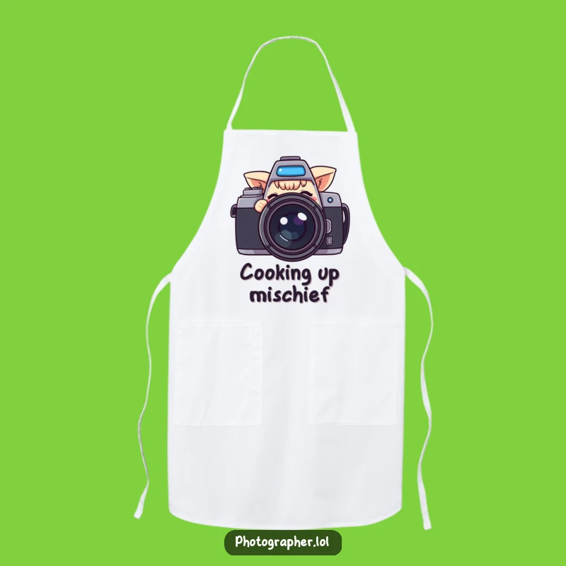 Funny Winking Camera Apron: Playful Photography Humor Wear for Shutterbugs