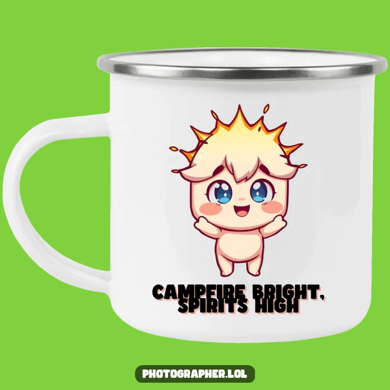 Funny Photographer Camping Mug: Flash Bulb Drinkware, Adventure Fun Gift