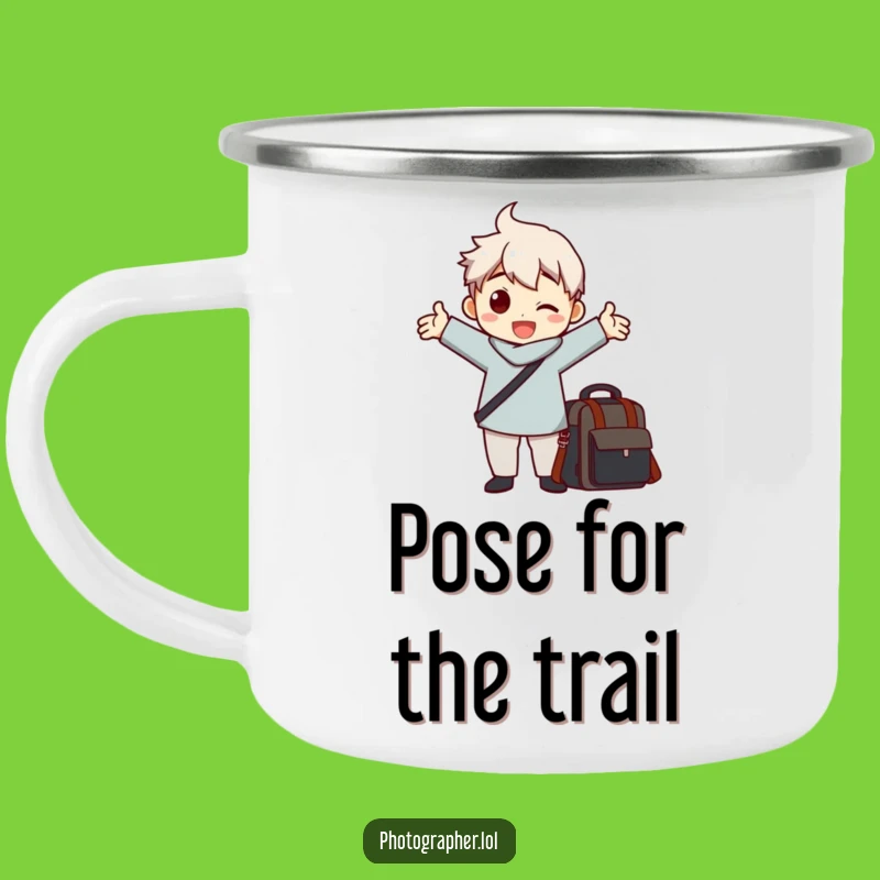 Funny Photographer Pose Camping Mug: Hilarious Outdoor Adventure Mug
