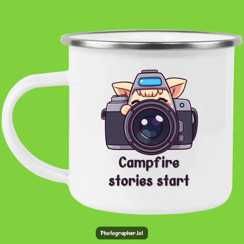 Funny Winking Camera Camping Mug: Playful Photography Humor Cup