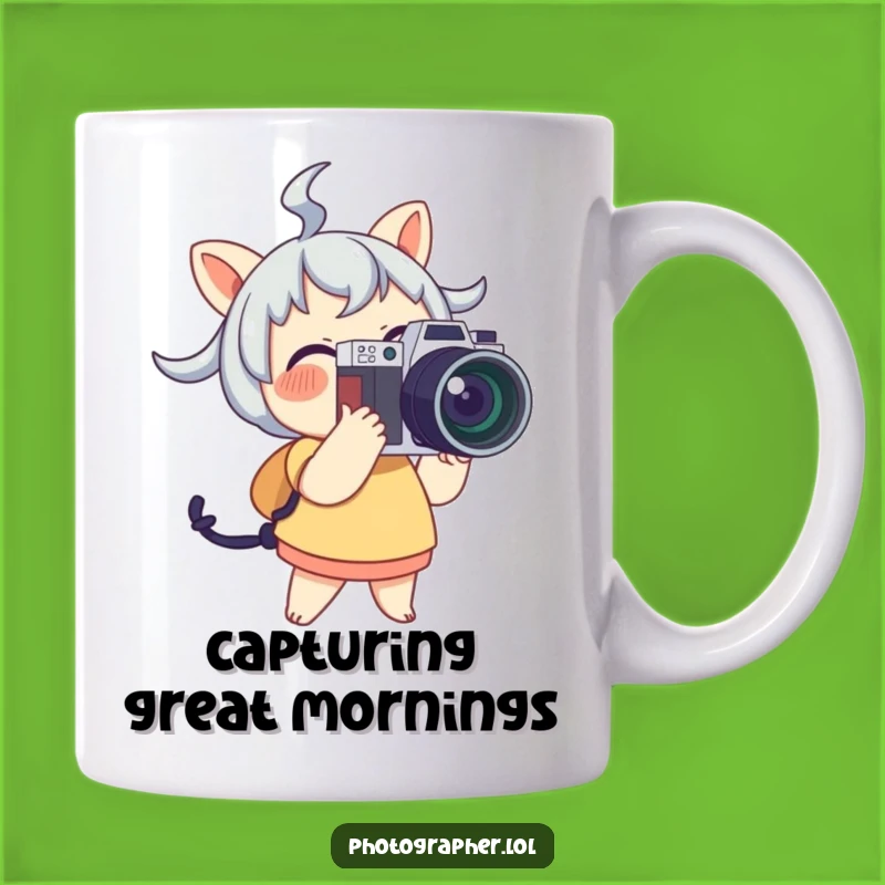 Funny Photographer Mug: Joyful Camera Character, Perfect Funny Gift for Photogs