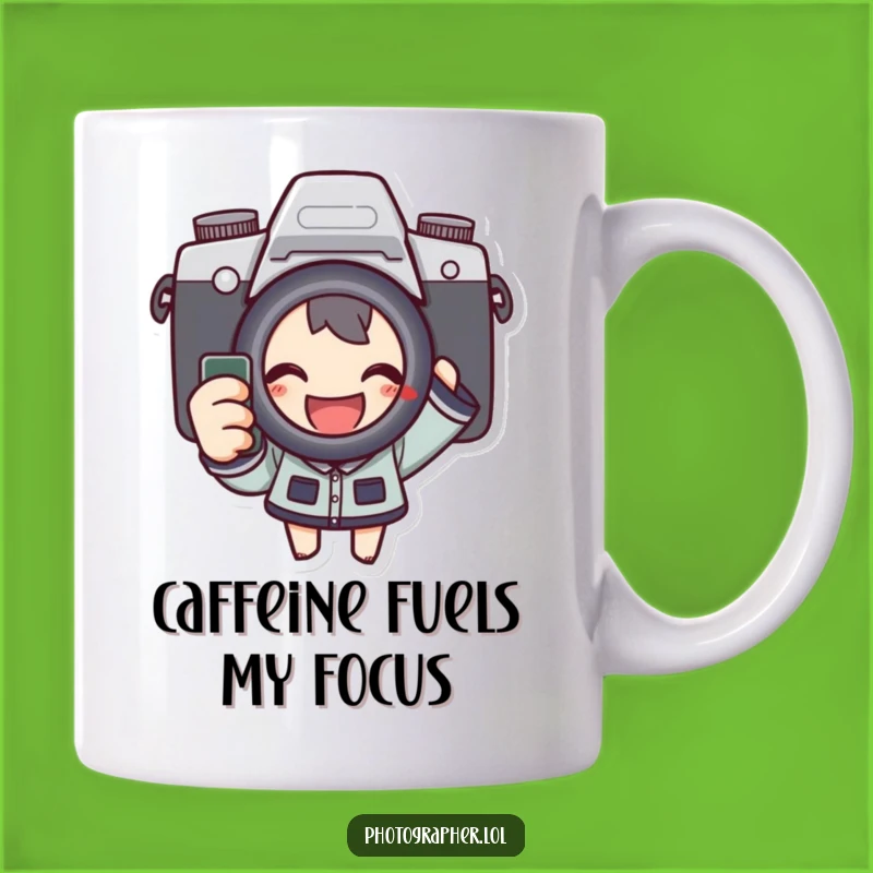 Funny Photographer Mug: Capture Moments with This Enthusiastic Camera Character