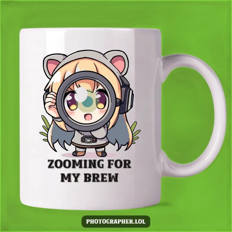 Funny Zoom Lens Mug: Comical Character, Perfect Humorous Photography Gift!