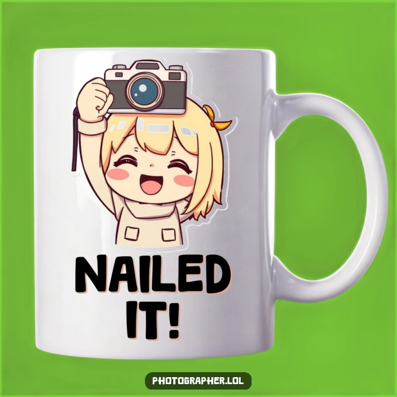 Funny Photographer Mug: Triumphantly Smiling - Perfect Capture Gift