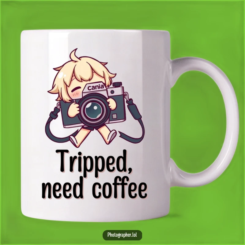 Funny Tripping Camera Mug: Clumsy Photographer, Perfect Humorous Gift!