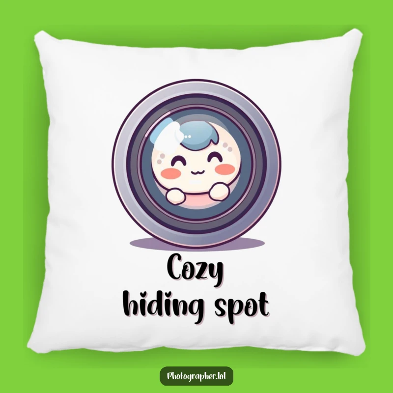 Cozy Funny Shy Photographer Pillow - Comfy & Blushing Accent!