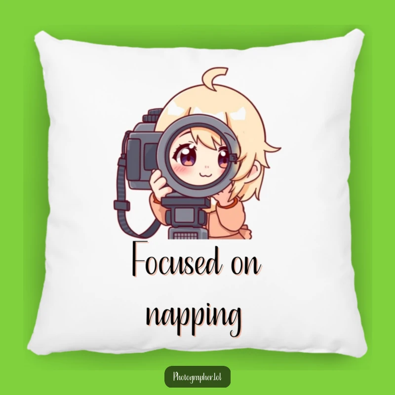 Funny Pillow: Focused Photographer, Comfy Gift for Creative Spaces
