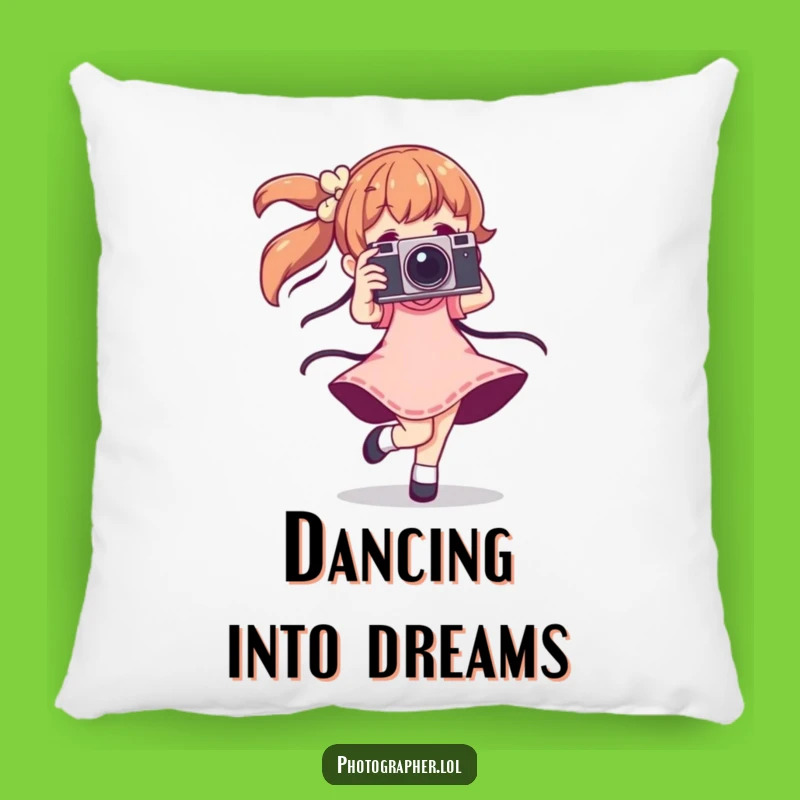 Funny Dancing Photographer Pillow: Get Cozy With This Humorous Vintage Camera