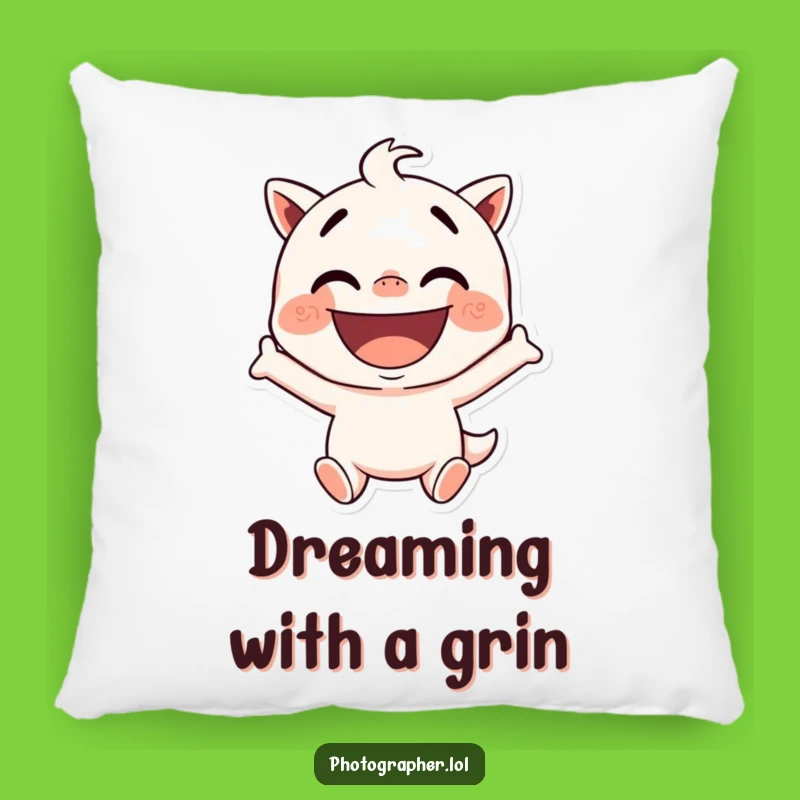 Funny Pillow: Silly Pose Grin, Comfy Gift for Happy Homes