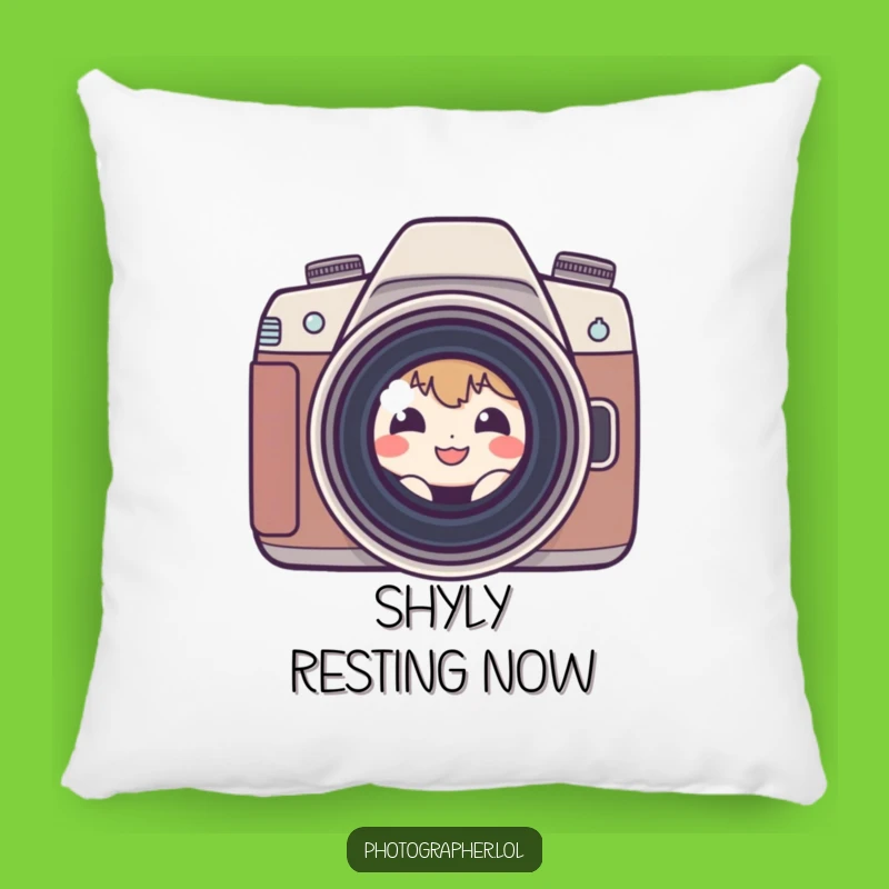 Funny Shy Photographer Pillow: Get Cozy With This Humorous Camera Character