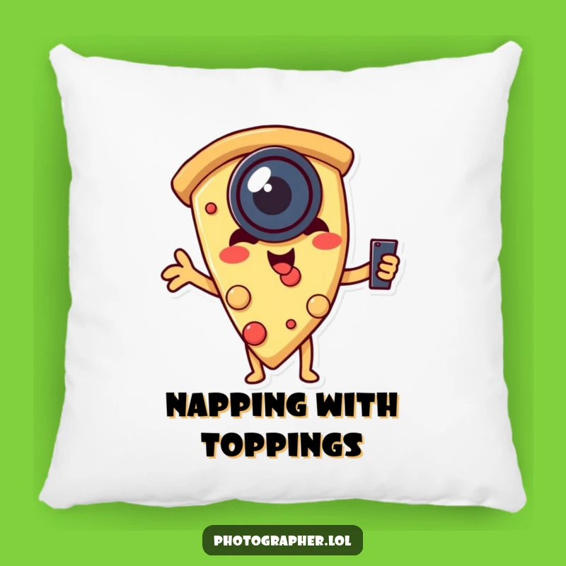 Funny Pizza Selfie Pillow: Lounge in Cheesy, Comical Comfort!
