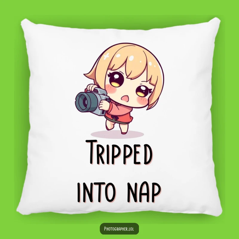 Funny Tripping Photographer Pillow: Get Cozy With This Humorous Camera Mishap