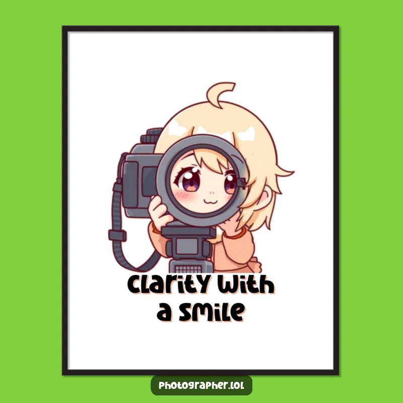 Funny Digital Art: Focused Photographer, Instant Cheerful Decor Gift