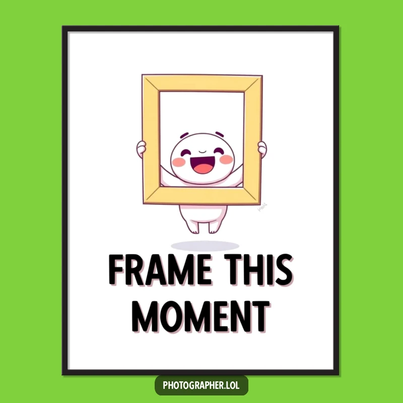 Funny Kawaii Photo Frame Digital Art: Frame Your Space with a Hilarious Character, Instant Funny Gift!