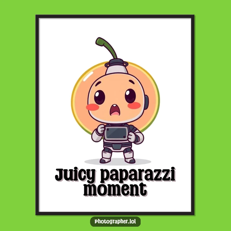 Funny Fruit Robot Digital Art: Frame Your Whimsical Encounter!