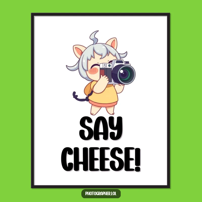 Funny Photographer Digital Art: Joyful Camera Scene, Instant Funny Gift Download