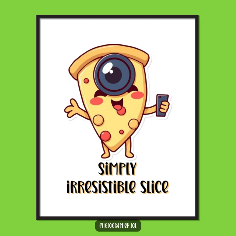 Funny Pizza Selfie Digital Art: Frame Your Slice of Humor!