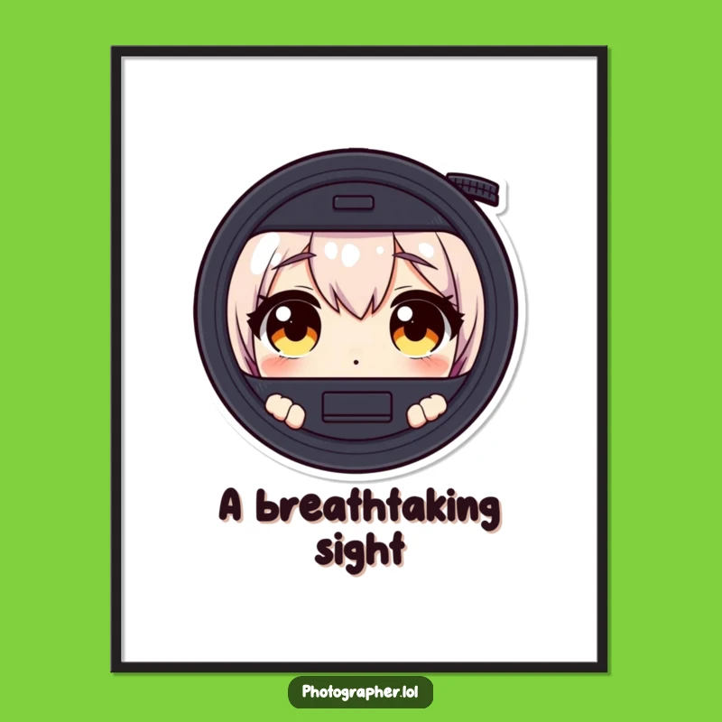 Funny Surprised Photographer Digital Art - Wide-Eyed Viewfinder Print