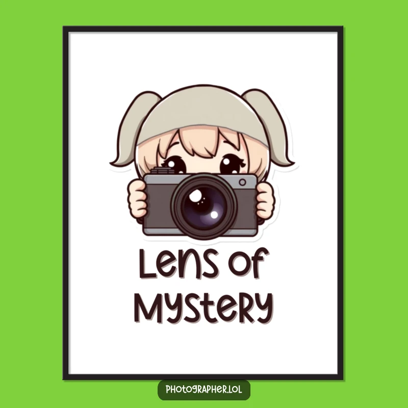 Funny Digital Art: Peeking Photographer, Instant Humorous Decor Gift