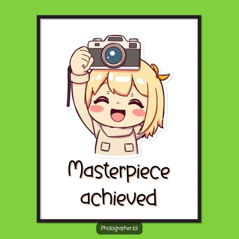 Funny Photographer Digital Art: Triumphant Smile Download - Hilarious Wall Art Gift