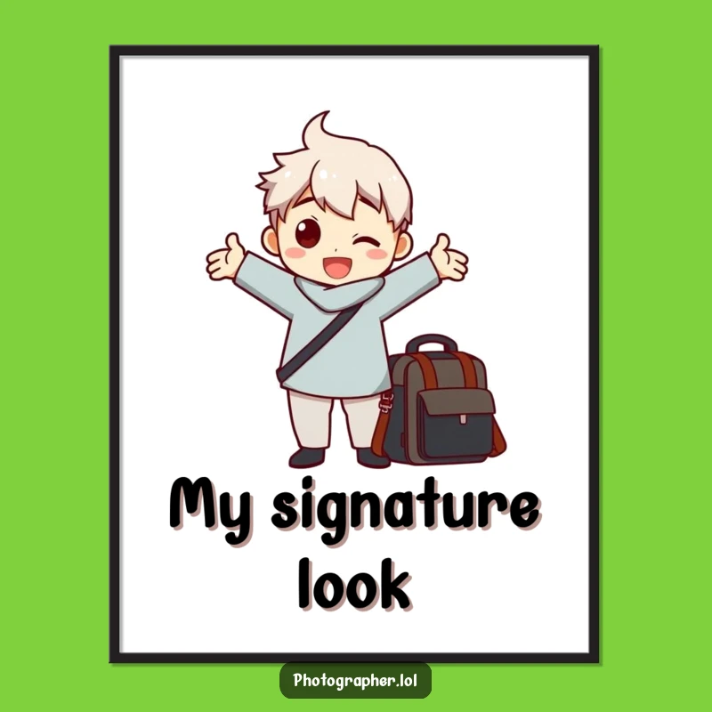 Funny Photographer Pose Digital Art: Instantly Hilarious Wall Decor