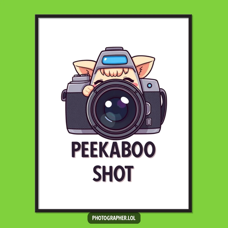 Funny Winking Camera Print: Digital Playful Photography Humor Art
