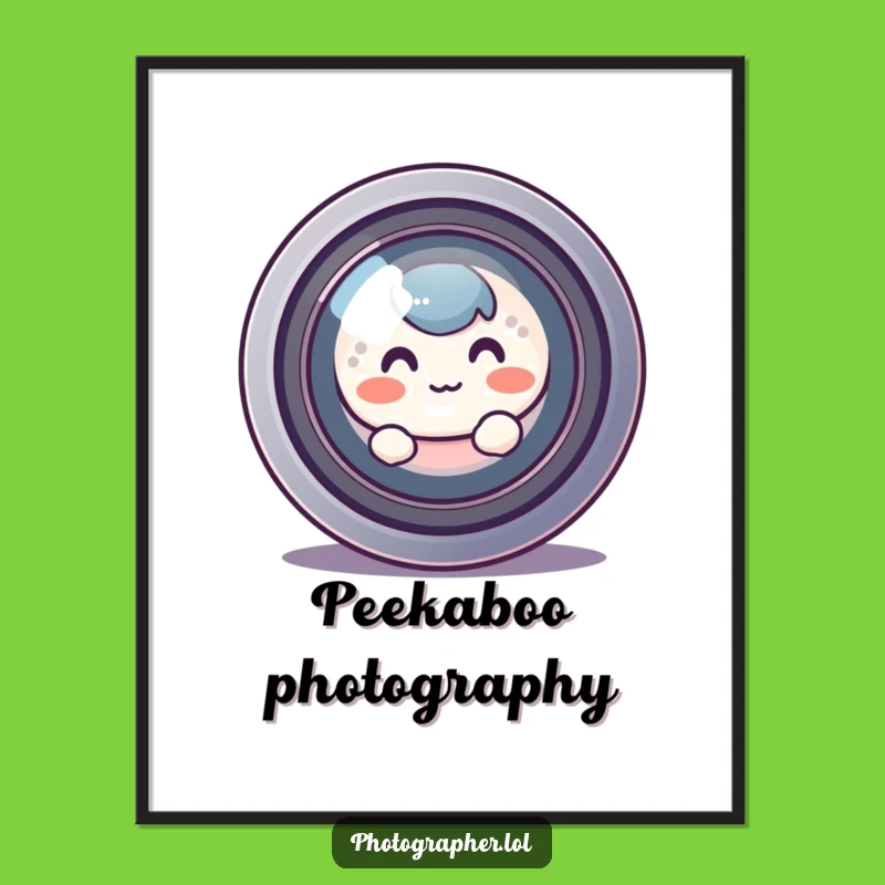 Funny Shy Photographer Digital Art - Instant Charming Decor!