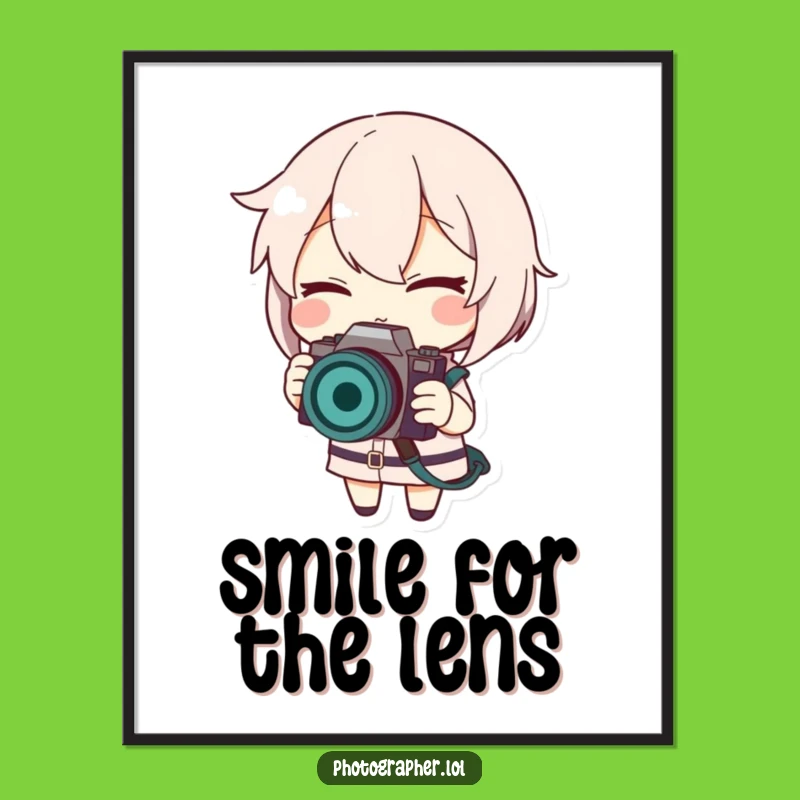 Funny Winking Photographer Digital Print: Instant Wall Decor