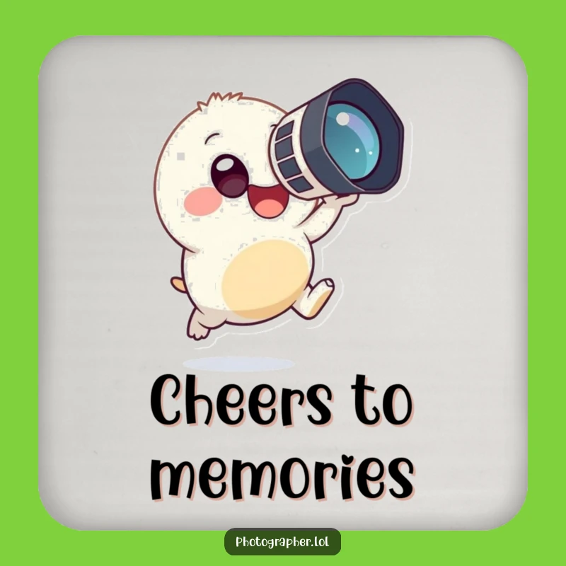 Funny Photographer Creature Coaster Set: Tiny Character, Protect Surfaces Hilariously