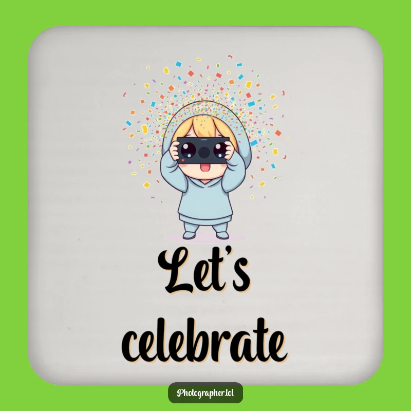 Funny Celebration Photographer Coaster: Confetti Protection - Hilarious Tabletop Gift
