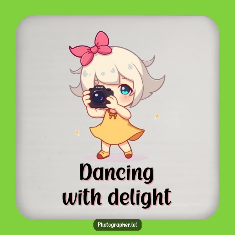Funny Dancing Photographer Coaster: Humorous Protection for Surfaces