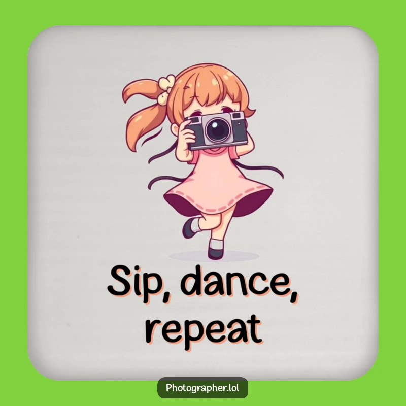 Funny Dancing Photographer Coasters: Protect Surfaces With Vintage Camera Style