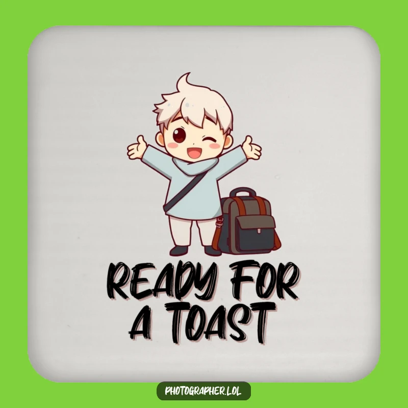 Funny Photographer Pose Coaster: Humorous Accent for Camera Bag Lovers