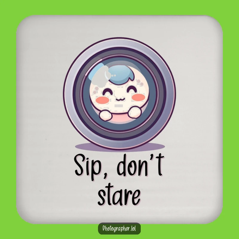 Funny Shy Photographer Coaster Set - Protect & Peek!
