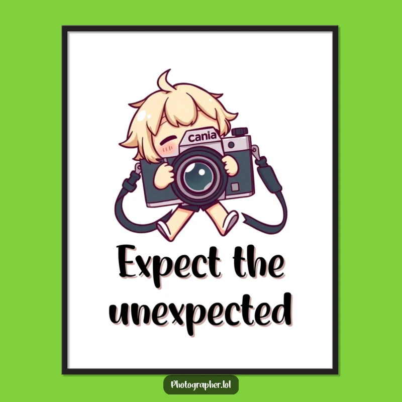 Funny Tripping Camera Poster: Comical Scene, Perfect Humorous Photography Gift!