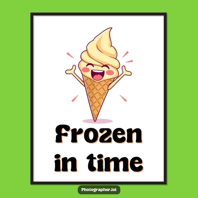 Funny Ice Cream Pose Poster: Frame Your Sweetest Dramatic Moment!