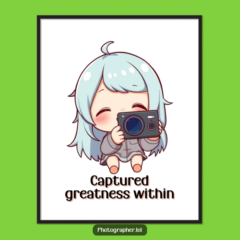 Funny Photo Poster: Giggling Camera Enthusiast Art, Quirky Wall Decor Gift