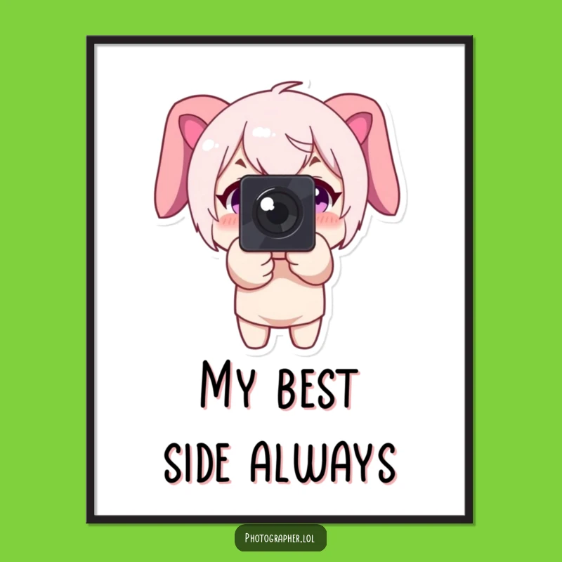 Funny Photographer Poster: Big Smile Camera Art, Cheerful Wall Decor Gift