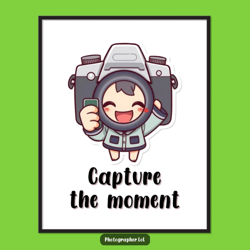 Funny Photography Print: Decorate with This Enthusiastic Camera Character