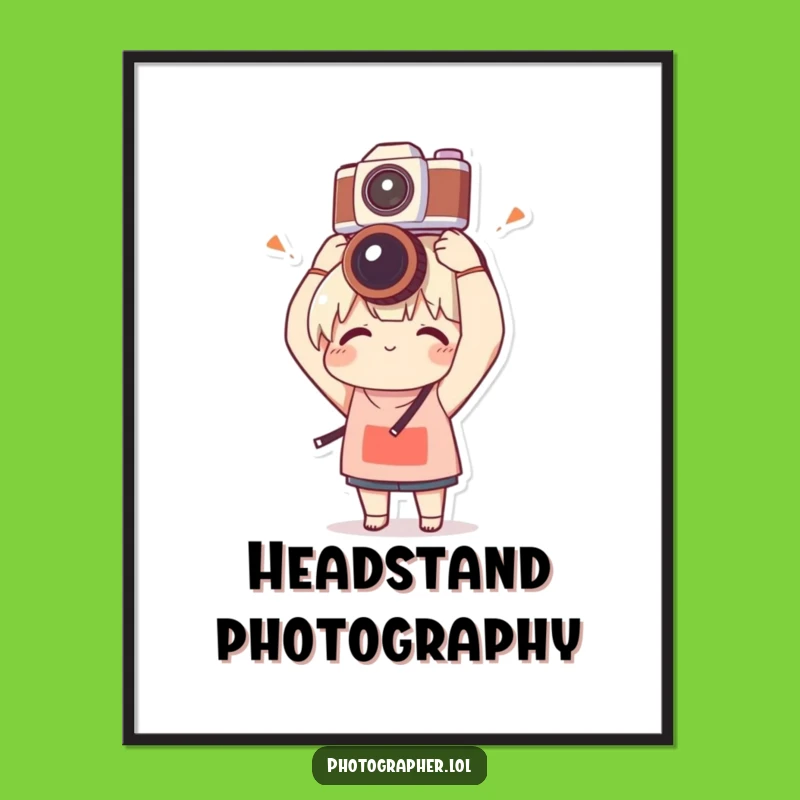 Funny Camera Poster: Clumsy Balance, Whimsical Wall Art Gift