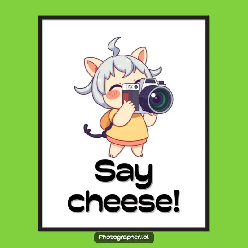 Funny Photographer Poster: Joyful Camera Art, Vibrant Funny Gift Decor