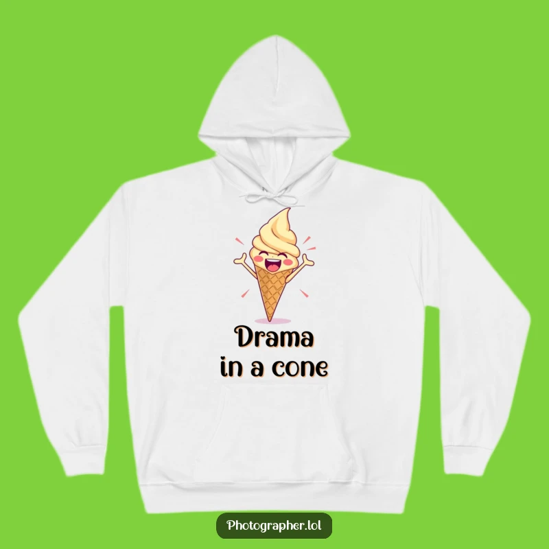 Funny Ice Cream Pose Hoodie: Cozy Up with Dramatic, Sweet Comfort!