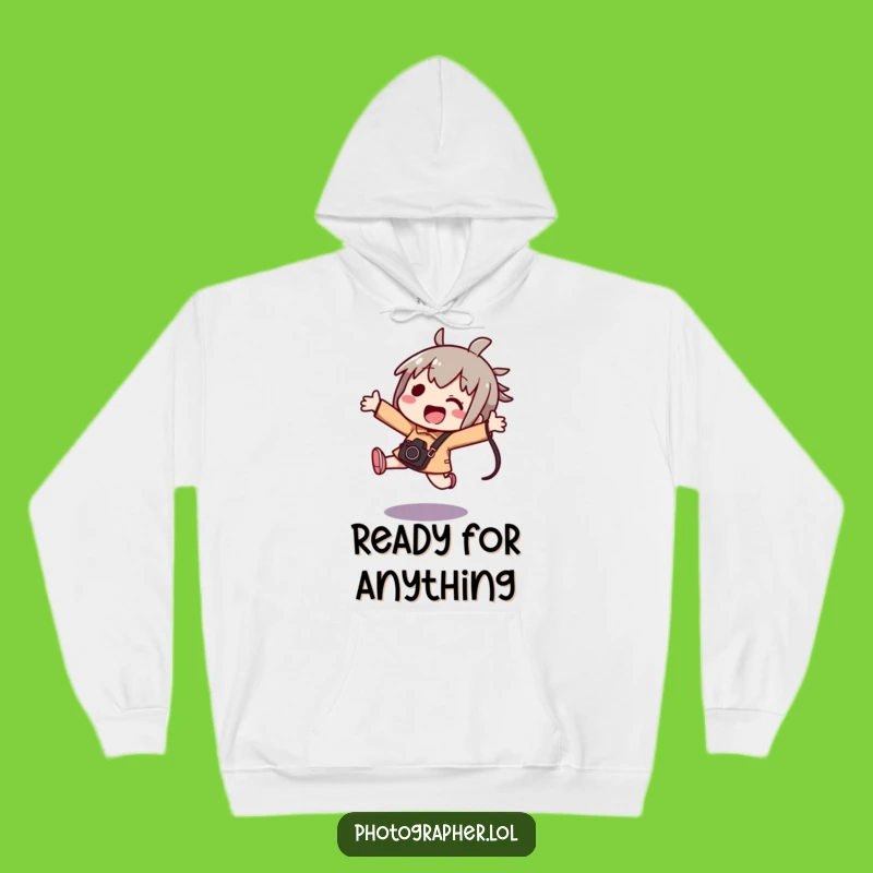 Funny Kawaii Photographer Hoodie - Cozy Excited Jumper's Camera Bag