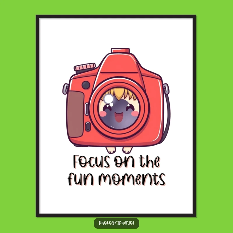 Free Printable Funny Wall Art: Cute Character Camera Shot, Quirky Downloadable Decor
