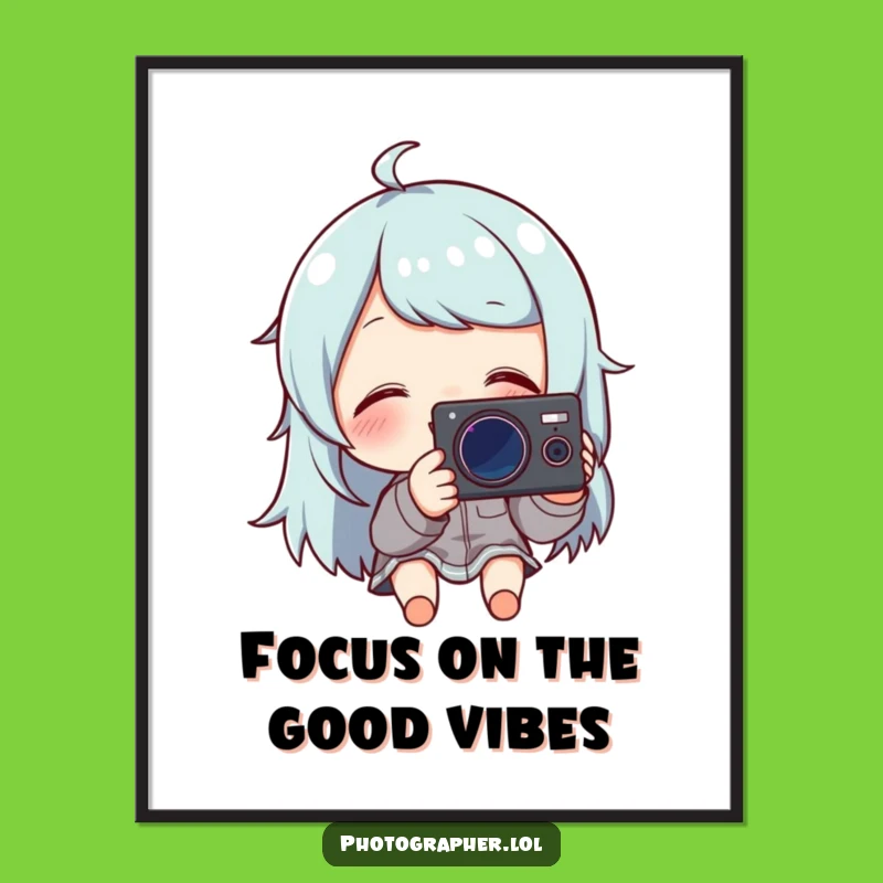 Free Printable Funny Wall Art: Giggling Photographer, Quirky Downloadable Decor Gift