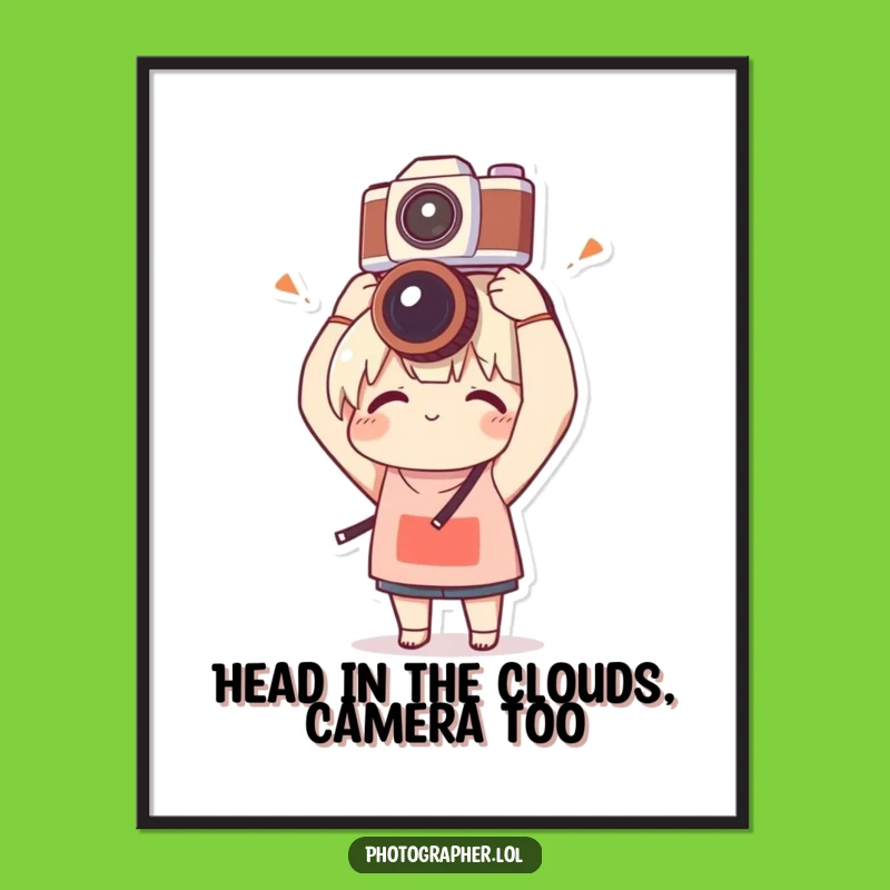 Funny Free Printable Wall Art: Clumsy Camera Balance, Quirky Downloadable Decor