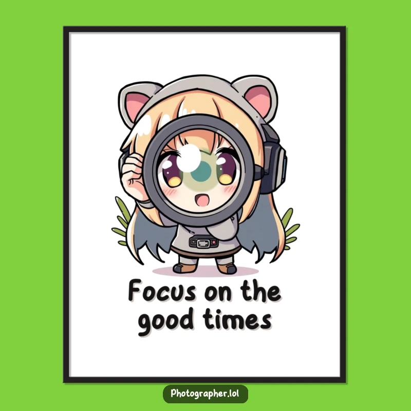 Funny Free Printable Wall Art: Exaggerated Lens Zoom, Downloadable Decor