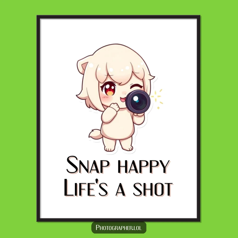 Funny Free Printable Wall Art: Winking Camera Character, Sparkle Trail, Humorous Downloadable Decor!